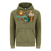 Vintage Olive camp life coffee with coffee cup Vintage Hoodie - texasbilliewilder