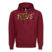 Burgundy highland cow love Zipper Hoodie - JahusDesignShop