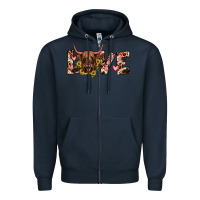 Navy highland cow love Zipper Hoodie - JahusDesignShop