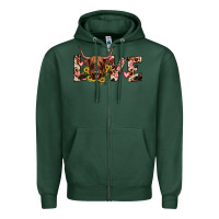 Sports Green highland cow love Zipper Hoodie - JahusDesignShop
