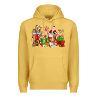 Antique Gold Santa coffee cups Premium Hoodie - NancyCooperArtShop