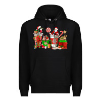 Black Santa coffee cups Premium Hoodie - NancyCooperArtShop