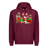 Burgundy Santa coffee cups Premium Hoodie - NancyCooperArtShop
