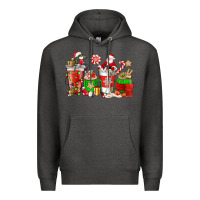Charcoal Heather Santa coffee cups Premium Hoodie - NancyCooperArtShop
