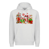 Dove Grey Santa coffee cups Premium Hoodie - NancyCooperArtShop