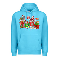 Ocean Blue Santa coffee cups Premium Hoodie - NancyCooperArtShop