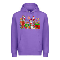 Purple Santa coffee cups Premium Hoodie - NancyCooperArtShop