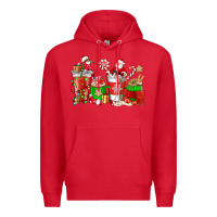 Red Santa coffee cups Premium Hoodie - NancyCooperArtShop