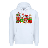 White Santa coffee cups Premium Hoodie - NancyCooperArtShop