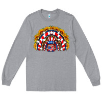 Heather Grey usa gnome sunflower rainbow Long Sleeve Tee - HRA Design Shop