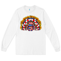 White usa gnome sunflower rainbow Long Sleeve Tee - HRA Design Shop