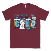 Burgundy Baby It's Cold Outside Classic Tee - FaDigitalArtStudio
