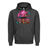 Charcoal Heather pink costom name cowgirl hat and roses Zipper Hoodie - AdoDesignShop