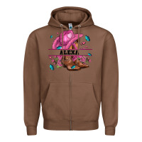 Chestnut pink costom name cowgirl hat and roses Zipper Hoodie - AdoDesignShop