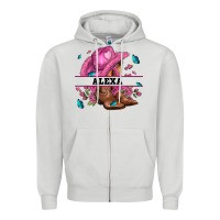 Pink Costom Name Cowgirl Hat And Roses Zipper Hoodie | Teevron