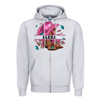 Heather Grey pink costom name cowgirl hat and roses Zipper Hoodie - AdoDesignShop
