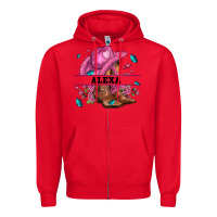 Red pink costom name cowgirl hat and roses Zipper Hoodie - AdoDesignShop