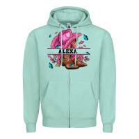 Seafoam pink costom name cowgirl hat and roses Zipper Hoodie - AdoDesignShop