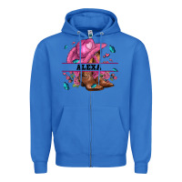 True Royal pink costom name cowgirl hat and roses Zipper Hoodie - AdoDesignShop