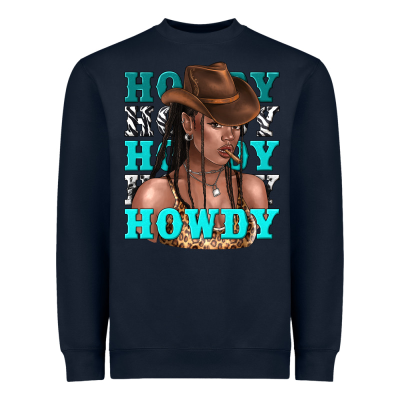 Howdy Howdy Black Girl Heavyweight Sweatshirt by texasbilliewilder | Teevron