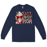 Navy baseball mom coffee Long Sleeve Tee - RacoonDesign