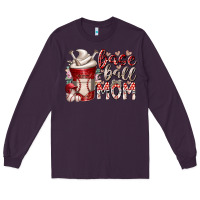 Plum baseball mom coffee Long Sleeve Tee - RacoonDesign