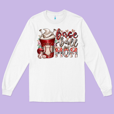 Baseball Mom Coffee Long Sleeve Tee Designed By Racoondesign