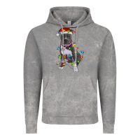 Cloud Rock Pitbull With Christmas Lights Vintage Hoodie - RanaPortraitStore