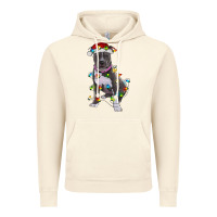Vintage Artic Pitbull With Christmas Lights Vintage Hoodie - RanaPortraitStore