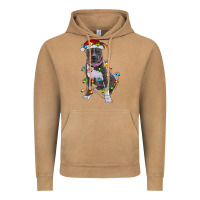 Vintage Camel Pitbull With Christmas Lights Vintage Hoodie - RanaPortraitStore