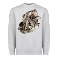 Heather Grey Wolf skull Heavyweight Sweatshirt - RanaPortraitStore