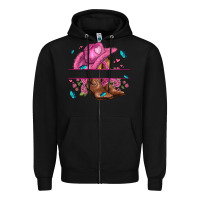 Black pink cowgirl hat and roses Zipper Hoodie - AdoDesignShop