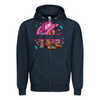 Navy pink cowgirl hat and roses Zipper Hoodie - AdoDesignShop