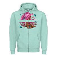 Seafoam pink cowgirl hat and roses Zipper Hoodie - AdoDesignShop