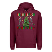Burgundy Tis' the season to be Jolly Premium Hoodie - NancyCooperArtShop