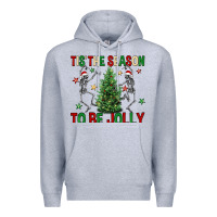 Heather Grey Tis' the season to be Jolly Premium Hoodie - NancyCooperArtShop