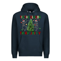 Navy Tis' the season to be Jolly Premium Hoodie - NancyCooperArtShop