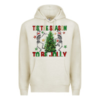 Oatmeal Heather Tis' the season to be Jolly Premium Hoodie - NancyCooperArtShop