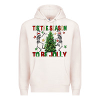 Pale Pink Tis' the season to be Jolly Premium Hoodie - NancyCooperArtShop