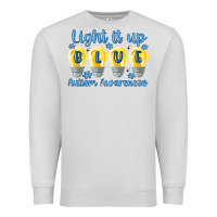 Dove Grey light it up Premium Sweatshirt - MaliasSmallBusiness