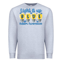 Heather Grey light it up Premium Sweatshirt - MaliasSmallBusiness