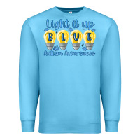 Ocean Blue light it up Premium Sweatshirt - MaliasSmallBusiness