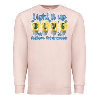 Pale Pink light it up Premium Sweatshirt - MaliasSmallBusiness