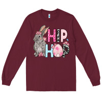 Burgundy Easter Day Hip hop bunny Long Sleeve Tee - OliviaCreatesArt