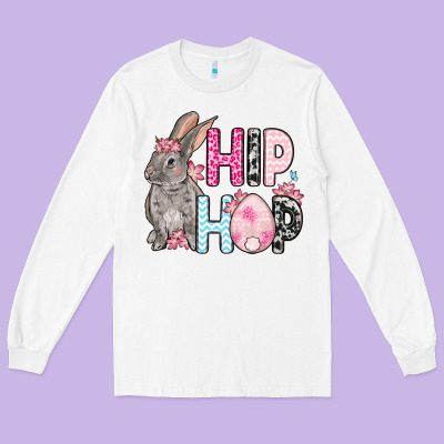 Easter Day Hip Hop Bunny Long Sleeve Tee Designed By Oliviacreatesart