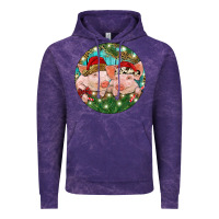 Cloud Purple Christmas Pigs Vintage Hoodie - RanaPortraitStore