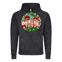 Vintage Black Christmas Pigs Vintage Hoodie - RanaPortraitStore