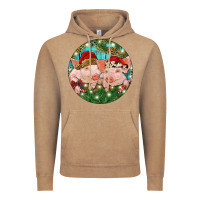 Vintage Coffee Christmas Pigs Vintage Hoodie - RanaPortraitStore