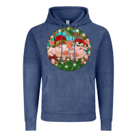 Vintage Denim Christmas Pigs Vintage Hoodie - RanaPortraitStore