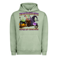 Pigment Oil Green this witch needs coffee before any hocus pocus Urban Hoodie - BarkalooDesign